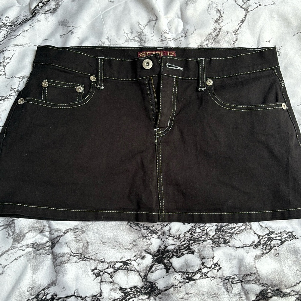 💎3/$15 - Black Mini Skirt with Silver Stitching